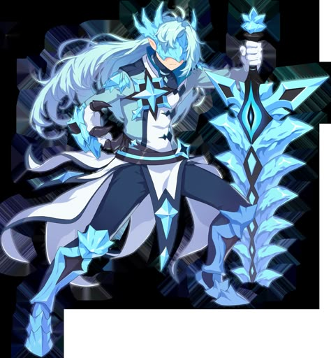 Ice Character Design, Ice Character, Grand Chase Dimensional Chaser, Dimensional Chaser, Ancient Demons, Ice Powers, Grand Chase, Half Demon, Ange Demon