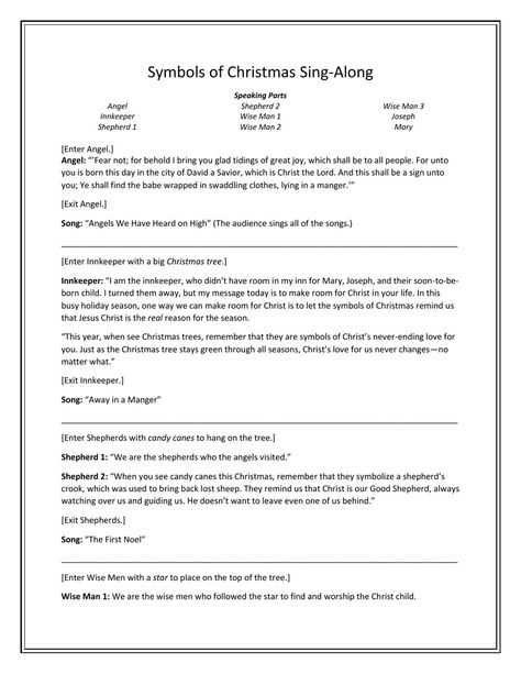 Sacrament Meeting Christmas Program, Lds Christmas Program Ideas, Free Christmas Plays For Small Churches, Christmas Skits Funny, Church Christmas Program Ideas, Christmas Programs For Small Churches, Skits For Kids, Christmas Short Stories, Symbols Of Christmas