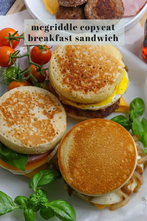 Copycat Breakfast, Premade Breakfast, Sausage Egg Sandwich, Pancake Sandwich, Freezable Breakfast, Pancake Sausage, Bacon Grill, Freeze Pancakes, Buttermilk Pancakes Fluffy