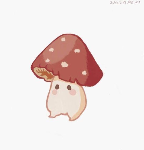 Retro Mushroom Illustration, Cute Cottagecore Drawings, Cute Mushroom Character, Chibi Mushroom, Cute Mushroom Drawing, Mushroom Cute, Kawaii Mushroom, Cute Mushrooms, Kawaii Cottagecore