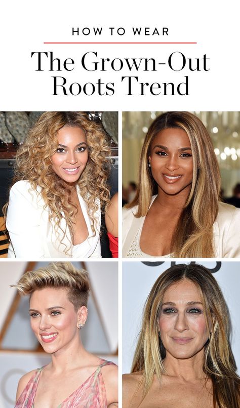 Here are eight of our favorite ladies letting their true colors shine through and what you can learn from them. Hair Grown Out Roots, Blonde Hair Grown Out Roots, Vang Hair, Grown Out Roots, Grown Out Blonde Hair, Grown Out Highlights, Blonde Hair With Roots, Hairstyles For Ladies, Back Braid