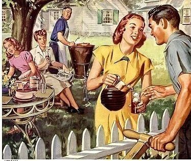 1950s Suburbia | Aesthetics Wiki | Fandom 50s Suburbia Aesthetic, Suburbia Aesthetic, Retro Stove, The Donna Reed Show, Spring Music, Father Knows Best, Fox Art Print, Men's Business Suits, Retro Housewife