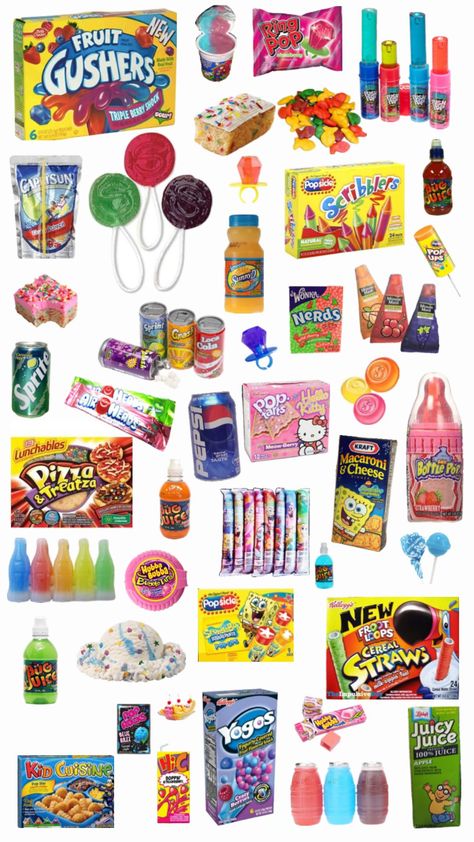 #2000s #2000snostalgia Fruit Gushers, Childhood Snacks, 2000s Nostalgia, New Fruit, Macaroni Cheese, Popsicles, Kitty, Snacks, Fruit