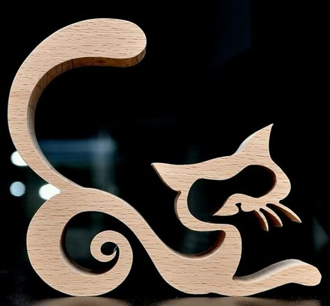 Free Download - 3axis.co Woodworking Plans Workbench, Cut Cat, Woodworking Tools Workshop, Scroll Saw Patterns Free, Wooden Cat, Wood Plans, Scroll Saw Patterns, Woodworking Jigs, Cat Crafts