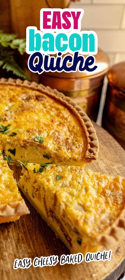 Bacon Cheese Quiche - breakfast #breakfast Bacon Cheese Quiche, Savory Quiche, Bacon Quiche Recipe, Bacon And Cheese Quiche, Cheese Quiche Recipe, Delicious Quiche, Easy Quiche, Quiche Recipes Easy, Bacon Quiche