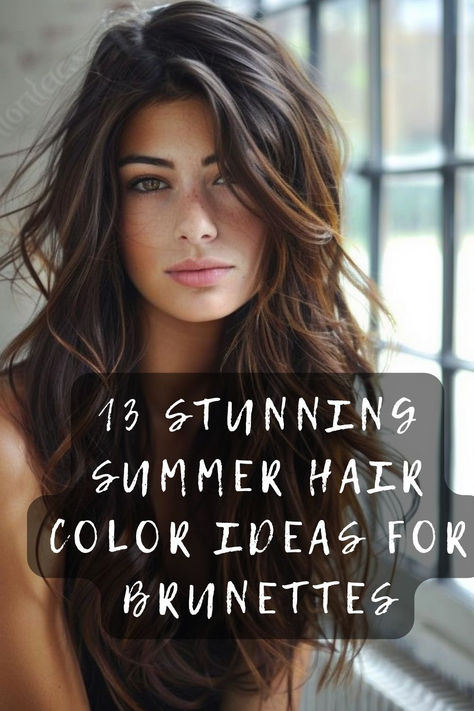 Ready to go from brunette to bombshell? 🌞💇‍♀️ Click to explore top summer color trends that will transform your look. Unleash your inner radiance now! 🌟 #HairMakeover #BrunetteBombshell #SummerTrends #RadiantHair #StyleInspiration Summer Brown Hair Color Brunettes, Summer Bronze Hair, Brunette Summer Hair Color 2020, Easy Upkeep Hair Color Brunettes, 2024 Brown Hair Trends Summer, Brunette Trends 2024, Late Summer Hair Color Brunette, Summer Hair Trends 2024 Brunette, Brunette Hair Summer 2024