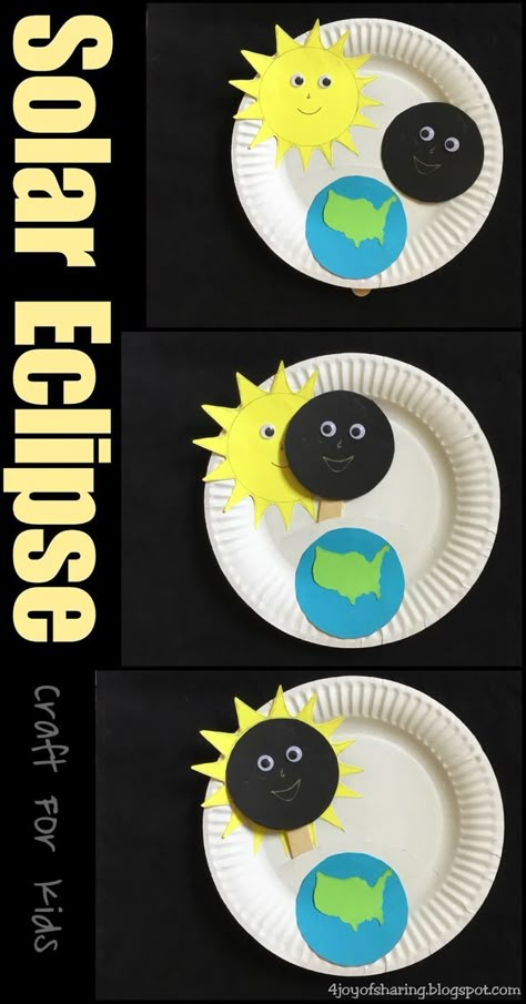 Solar Eclipse Craft for Kids #stem #steam #science #kidscraft #craftsforkids Eclipse Craft, Solar Eclipse Kids, Eclipse Project, Solar Eclipse Activity, Steam Kids, Eclipses Art, Space Crafts For Kids, Solar System Crafts, Paper Plate Crafts For Kids