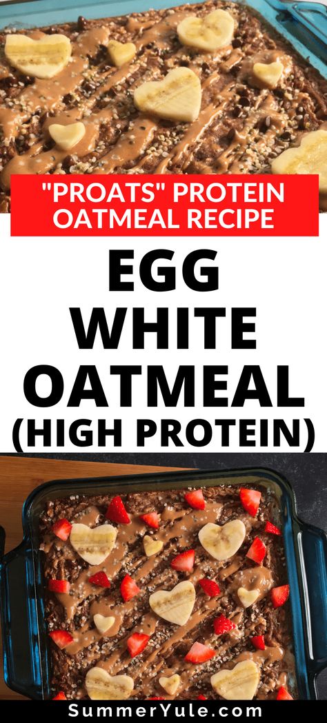 Baked Oats With Egg Whites, Baked Egg White Oatmeal, Overnight Oats With Egg Whites, Baked Oatmeal With Egg Whites, Egg White Overnight Oats, Egg White Oatmeal Bake, Oats And Protein Powder Recipes, Egg White Baked Oatmeal, Low Calorie High Protein Baked Oats