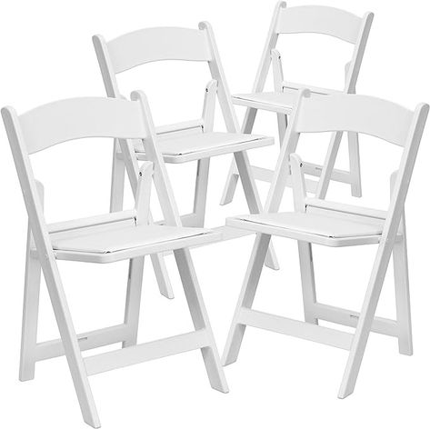 Amazon.com: Flash Furniture Hercules Series Folding Chair - White Resin - Set of 4 800LB Weight Capacity Comfortable Event Chair - Light Weight Folding Chair : Home & Kitchen Hope Design, Chair White, Folding Chairs, Folding Chair, Hercules, Home Kitchen, Home Kitchens, Flash, Furniture