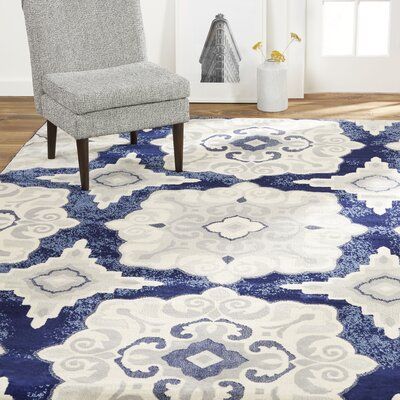 Blue And White Living Room, Dorm Rugs, Medallion Area Rug, Blue Living Room Decor, Rug Navy, Blue White Decor, Contemporary Room, Area Rug Collections, Area Rug Sizes