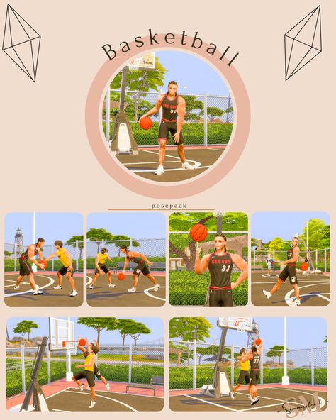 Sims 4 Basketball Poses, Sims 4 Basketball Cc, Ts4 Poses, 4 Poses, Sports Stadium, Baseball Stadium, Basketball Team, Beach Volleyball, Sims Mods