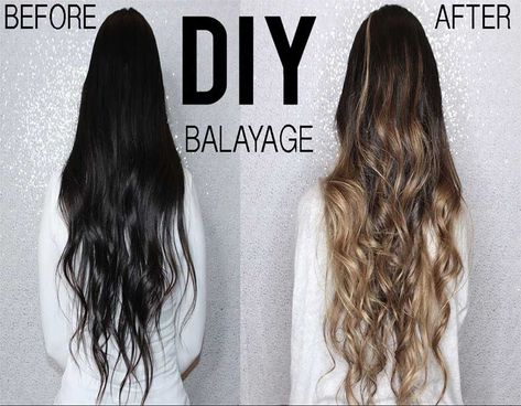 From Dark To Blonde Hair, Dark To Blonde Hair, Home Hair Dye Tips, Dark To Blonde, Ombre Hair At Home, Ombre Hair Tutorial, Balayage Ombre Hair, Diy Ombre Hair, Diy Balayage