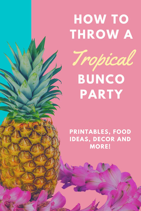 A Luau party is all about the vibrant culture of Hawaii, tropical vibes, and having a great time. On the other hand, Bunco parties are known for their fun dice games and socializing. In this article, we’ll show you how to host an amazing Luau-themed bunco party with must-know tips and creative ideas for decorations, food, games, and more! Get ready to have a blast!  #LuauBunco #Bunco #SummerBunco #TropicalBunco #BuncoPrintables #BuncoBundle Luau Games For Adults, Bunco Themes Ideas, Bunco Party Themes, Luau Games, Bunco Party Ideas, Bunco Themes, Bunco Ideas, Backdrop Event, Bunco Party