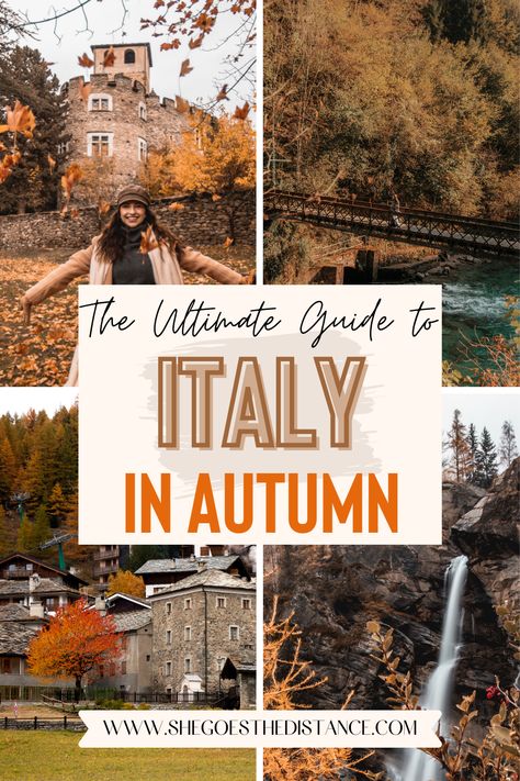 Is fall in Italy the best time to visit? Coming from a local, you'll find all the insight you need to Italy in fall in this thorough guide to decide if that's when you should take your dream Italy trip. Fall In Italy Aesthetic, Italy In October Outfits Women, Italy In November Outfits, Fall In Italy Outfits, Fall In Italy, Autumn In Italy, Italy In The Fall, Aviano Italy, Italy In November