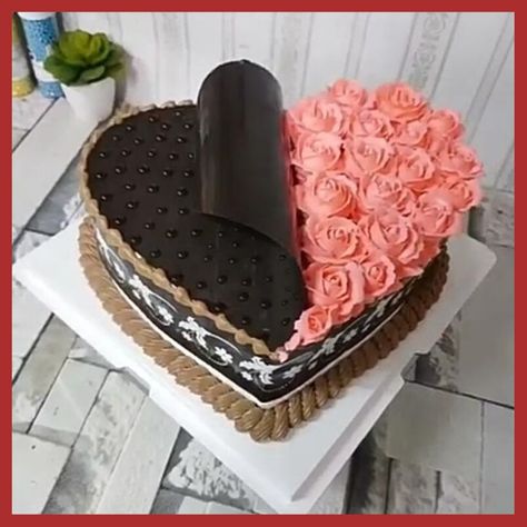 Top 5 Romantic Birthday Cake Ideas for Girlfriend - Kingdom of Cakes Birthday Cake For Girlfriend, Heart Cake Recipes, Heart Cake Design, Ideas For Girlfriend, Romantic Desserts, 25th Birthday Cakes, Chocolate Cake Designs, Special Birthday Cakes, Unique Birthday Cakes