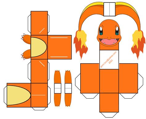 charmander Paper Crafts Pokemon, Paper Toy Design, Pokemon Papercraft, Pokemon Printables, Papercraft Pokemon, Diy Pokemon, 3d Pokemon, ليلو وستيتش, Pokemon Charmander