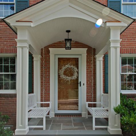 Front Porches - Traditional - Porch - Atlanta - by Georgia Front Porch | Houzz Curved Front Porch, Front Porch Roof, Traditional Porch, Dream Deck, Porch Roof, Farmhouse Porch, Entrance Porch, Dc Metro, House With Porch