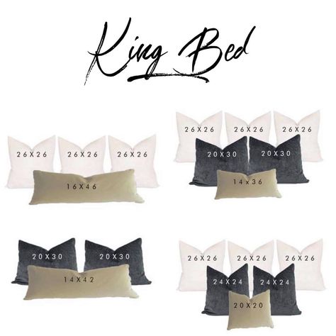 Wall Decor Above King Size Bed, Cushion Layout Bed, Pillow Layout King Bed, Above King Bed Wall Decor, King Size Bed Pillow Arrangement, Pillow Layout, King Bed Pillow Arrangement, Above Bed Decor Master, Bedroom Pillows Arrangement