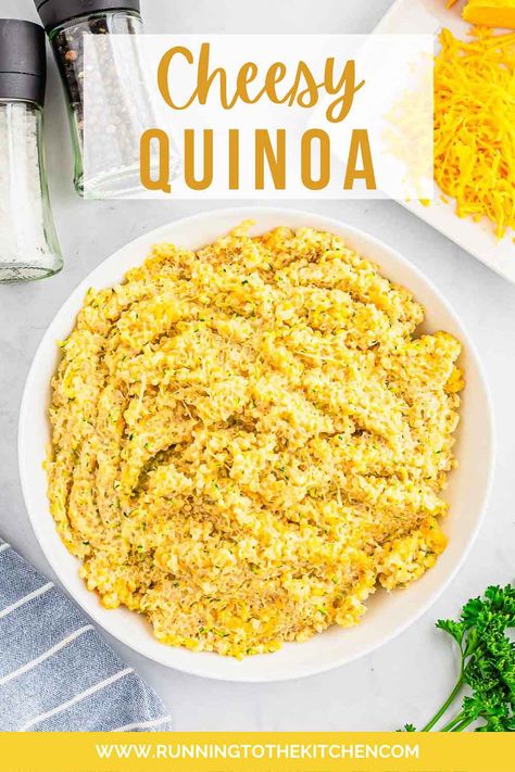 Packed with cheddar, spices, and hidden zucchini, this cheesy quinoa side dish is the perfect comforting healthy twist to your dinner. Quinoa Recipes Side Dish, Quinoa Mac And Cheese, Simple Quinoa, Quinoa Side Dish, Cheesy Quinoa, Quinoa Recipes Easy, Garlic Mustard, Quinoa Recipe, Low Carb Meal Plan