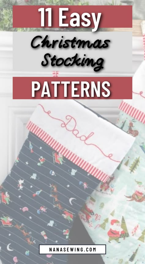 "Elevate your holiday decor with charming Christmas stocking patterns! Explore a world of festive designs, from classic to whimsical, and create personalized stockings for your loved ones. Dive into the holiday spirit and make your mantel merry and bright. Get inspired with our collection of Christmas stocking patterns and start stitching joy this holiday season!" How To Make Christmas Stockings Sewing, Homemade Christmas Stockings Designs, Quilt Christmas Stocking Pattern, Large Christmas Stocking Pattern Free, Diy Christmas Stockings Ideas Patterns, How To Sew A Christmas Stocking, How To Make A Christmas Stocking, Easy Stocking Pattern, Free Christmas Stocking Pattern