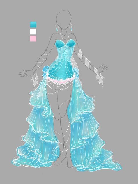 Klub Winx, Dress Design Drawing, Clothing Design Sketches, Fashion Drawing Dresses, Drawing Anime Clothes, Dress Design Sketches, Dress Drawing, Dress Sketches, Anime Dress