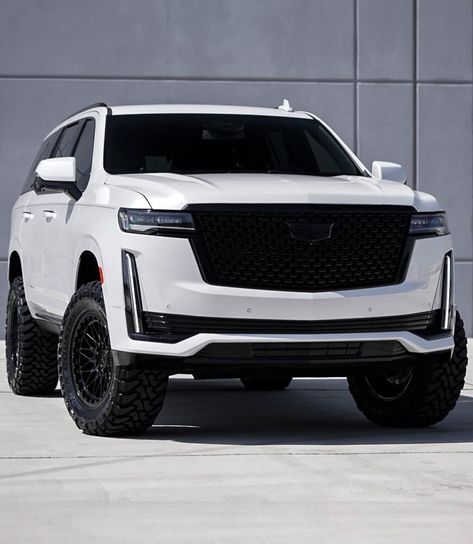 Lifted Escalade, 2024 Escalade, White Cadillac Escalade, Jdm Bmw, Escalade V, Wallpaper Jdm, Mom Cars, Escalade Car, Cadillac Suv