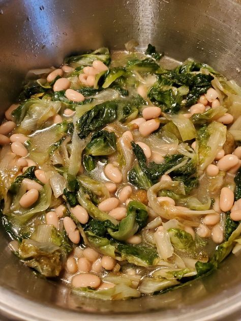 Italians who love Food | Good day for Escarole and Beans. Baked Escarole And Beans, Escarole Bean Soup, Escarole And Bean Soup, Sausage Escarole And Beans, Italian Escarole And Beans, Escarole Recipes, Homemade Beef Stew Recipes, Escarole Soup, Homemade Beef Stew