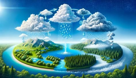 The 4 Stages of the Water Cycle: Evaporation, Condensation, Precipitation, and Collection. Have you ever wondered how water moves through ... Read more Cycle Pictures, Water Evaporation, The Water Cycle, Airplane Wallpaper, Water Cycle, Water Resources, Water Droplets, Our Planet, Have You Ever