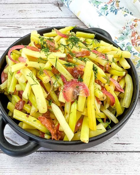 German Yellow Beans - Cook What You Love Green And Yellow Beans Recipes, Yellow Beans Recipe Healthy, Fresh Yellow Bean Recipes, Wax Beans Recipes Yellow, Yellow Bean Recipes, Yellow Beans Recipe, Southern Veggies, String Bean Recipes, Beans Recipe Healthy