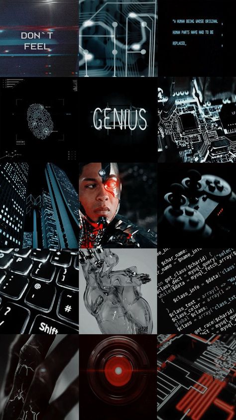 Cyborg aesthetic # BorgLife Technomancer Aesthetic, Tech Genius Aesthetic, Techie Aesthetic, Comp Sci Aesthetic, Tech Samurai, Inventor Aesthetic, Robotics Aesthetic, Genius Aesthetic, Boys Mood Board