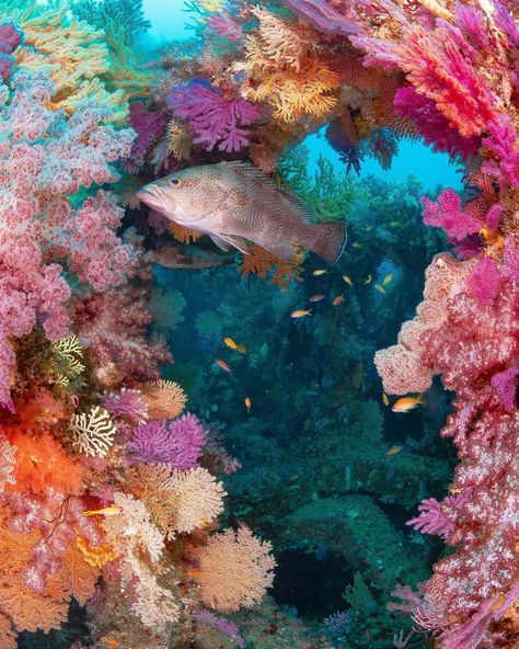 Colourful Sea Creatures, Ocean Reef Aesthetic, Vibrant Coral Reef, Coral Reef Photography Landscape, Coral Reef Pictures, Coral Reef Photography, Ocean Life Photography, Coral Drawing, Marine Plants