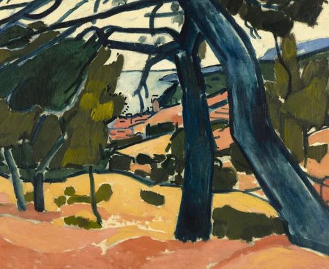 ANDRÉ DERAIN (1880-1954) Paysage à Cassis Price realised USD 1,470,000 Estimate USD 1,200,000 - USD 1,800,000 Closed:  10 Nov 2021 Fauvist Art, Fauvism Art, Famous Art Pieces, Andre Derain, André Derain, Fauvism, Landscape Art Painting, Painting Collage, Puzzle Art