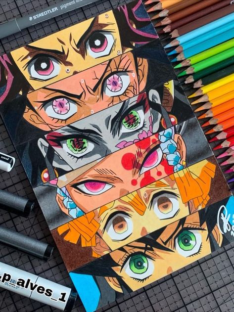 Demon Slayer Painting Raise your hand if they have been added to your favorite character list 😍🙌 Art by: @j.p_alves_1 Made with: Grabie Classic Colored Pencil Set Of 36 Demon Slayer Painting, Drawing Painting Ideas, Pencil Coloring, Character List, Journals Diy, Spiderman Art Sketch, Best Anime Drawings, Anime Drawing Books, Iphone Wallpaper Hd Nature