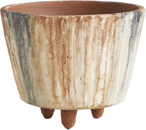 Amazon.com : 47th & Main Rustic Footed Terracotta Planter Flower Pot for Succulents and Small Plants, 4" Tall, Painted : Patio, Lawn & Garden Terracotta Paint, Painted Pot, Interior Design Themes, Terracotta Pot, Terracotta Planter, Planter Pots Indoor, Painted Pots, Flower Planters, Decor Display