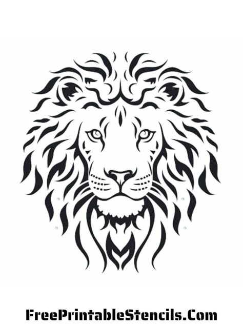 Animal Stencils Printables Free, Tattoo Template Printables, Pictures Of Lions, Stencil Animals, Lion Stencil, Animal Stencil Art, Lion Eyes, Drum Design, Embroidery Clothing