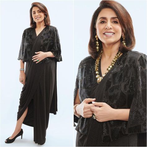 Nitu Singh Kapoor Suits, Neetu Singh Outfits, Neetu Kapoor Outfits, Jadau Jwellery, Neetu Kapoor, Neetu Singh, Saree Draping, Ready To Wear Saree, Fancy Dresses Long