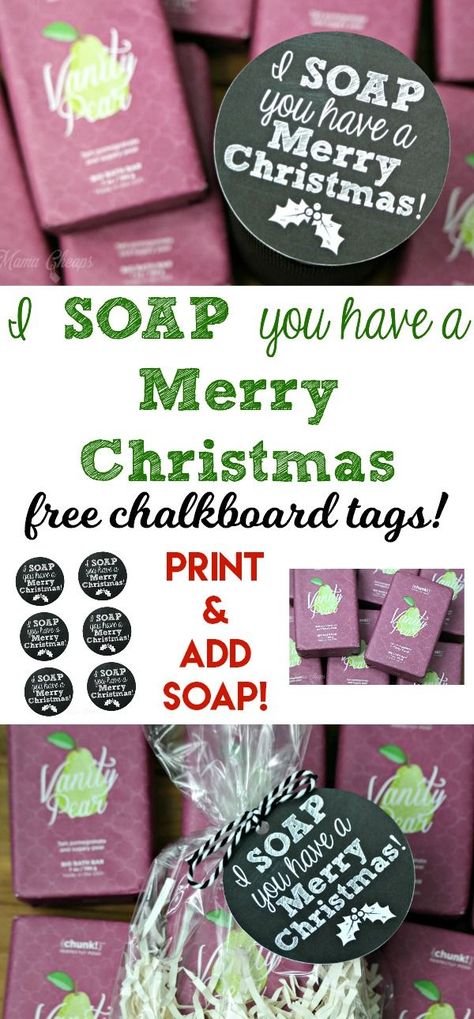 Christmas Crafts For Teachers, Easy Neighbor Christmas Gifts, Soap Teacher Gift, Christmas Ideas For Teachers, Crafts For Teachers, Teacher Gifts Diy, Christmas Printable Labels, Easy Teacher Gifts, Thank You Ideas