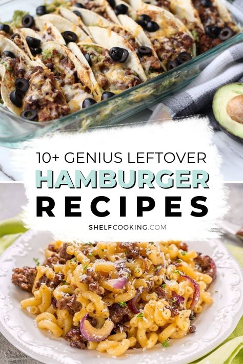 Things To Make With Hamburger Patties, What To Do With Leftover Hamburger Patty, What To Do With Burger Patties, What To Make With Leftover Hamburgers, Leftover Burger Recipes, Precooked Hamburger Recipes, What To Do With Left Over Cooked Ground Beef, Dinner With Hamburger Patties, Recipes With Leftover Hamburger Patties