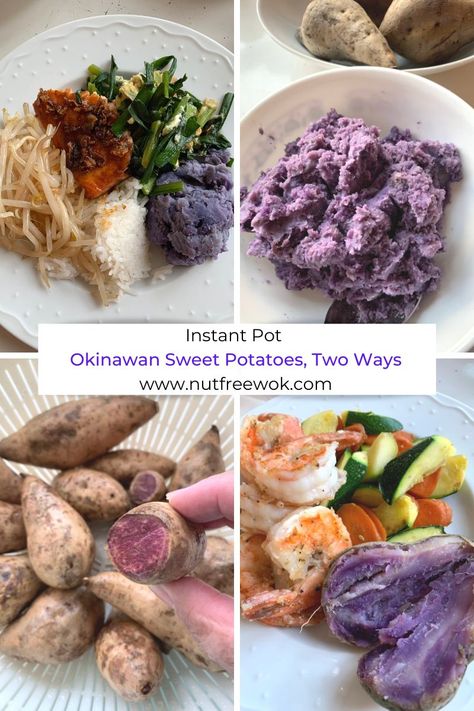 I recommend trying Okinawan sweet potatoes, also known as Hawaiian sweet potatoes. They are so delicious, nutritious, and easy to prepare. My favorite way is [...] The post Instant Pot Okinawan Sweet Potatoes, Two Ways appeared first on Nut Free Wok. Okinawan Sweet Potato, Hawaiian Macaroni Salad, Wok Recipes, Instant Pot Cookbook, Asian Vegetables, Nut Free Recipes, Tasty Meat, Allergy Friendly Recipes, Potato Side Dishes