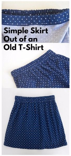 Gamle T Shirts, Ropa Upcycling, Trendy Sewing Projects, Diy Clothes Refashion, Upcycle Clothes Diy, Simple Skirt, Sewing Projects Clothes, Upcycle Shirt, Upcycle Sewing