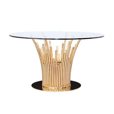 Luxury Round Dining Table, Gold Dining Room, Luxury Dining Tables, Dining Table Gold, Dining Table Base, Glass Round Dining Table, Luxury Dining Table, Modern Tables, Gold Dining