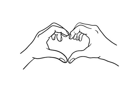 Premium Vector | Two hands form a symbol of love and care. Hands Forming A Heart, Hands Making A Heart, Hand Outline, Symbol Of Love, Heart Illustration, Love And Care, Heart Hands, A Symbol, Love Symbols