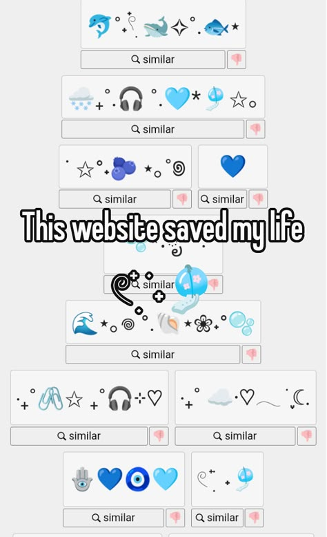 SO MANY CUTE SYMBOLS Save This Pin, Emoji Website, Blue Emojis, Help Im Bored, Cute Symbols, Aesthetic Websites, Cute Websites, Cute Emoji Combinations, Cool Text Symbols