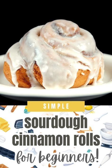 This simple sourdough cinnamon roll recipe is perfect for beginners! It's delicious and practically failproof! You'll love serving these on a random Tuesday brunch or Christmas morning. They're good all year long! sourdough / sourdough for beginners / sourdough cinnamon rolls / cinnamon roll recipes / sourdough recipes / easy cinnamon rolls / easy homemade sourdough cinnamon rolls Simple Sourdough Cinnamon Rolls, Sourdough Cinnamon Rolls Discard Recipes, Cinnamon Rolls With Sourdough Starter, Homemade Sourdough Cinnamon Rolls, Giant Sourdough Cinnamon Rolls, Easy Sourdough Cinnamon Rolls Overnight, Easy Discard Cinnamon Rolls, Freezer Friendly Sourdough Recipes, Quick Sourdough Cinnamon Rolls