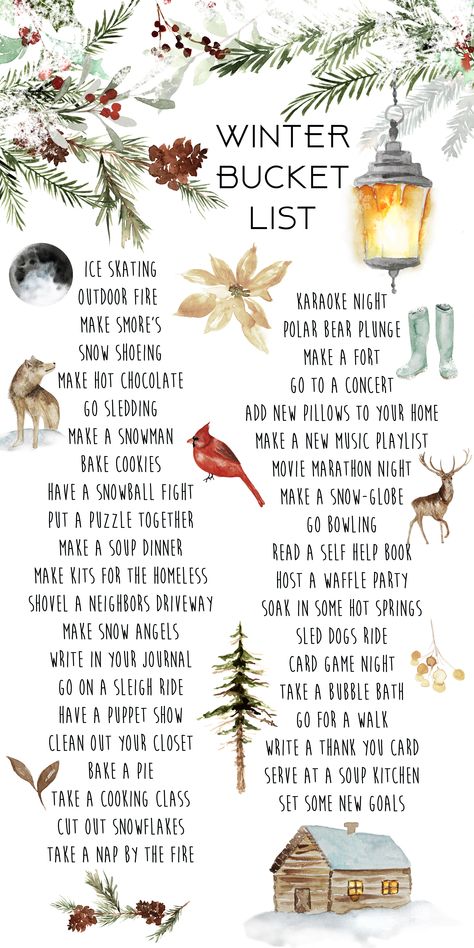 40 Activities to Cross Off Your Winter Bucket List | Kelsey Bang Halloween Bucket List, Christmas Bucket List, Christmas Bucket, Winter Bucket List, Groundhog Day, Kwanzaa, Noel Christmas, Bucket Lists, Winter Solstice