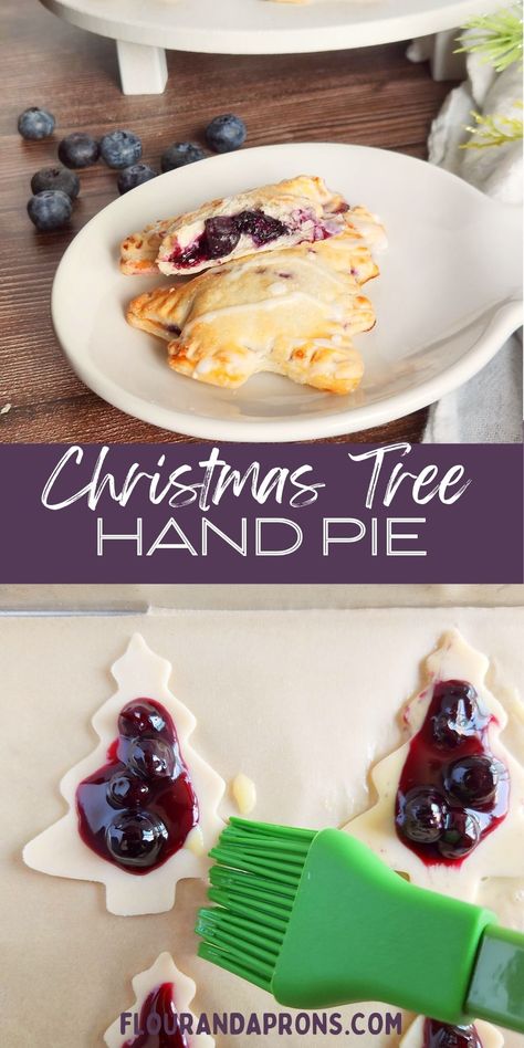 Delicious and festive hand pies filled with blueberries, perfect for the holiday season! Holiday Hand Pies, Christmas Tree Hand Pies, Christmas Hand Pies, Christmas Pies, Blueberry Hand Pies With Puff Pastry, Ree Drummond Blueberry Hand Pies, Southern Christmas Recipes, Mixed Berry Hand Pies, Classic Christmas Recipes