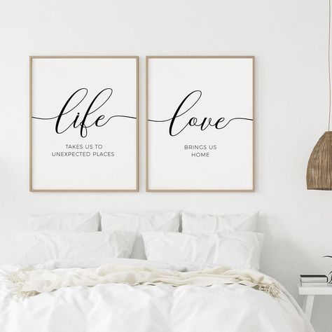 Over The Bed Signs, Office Works, Wall Decor Prints, Entryway Wall Decor, Over The Bed, Entryway Wall, Decor Prints, Office Prints, Couple Bedroom