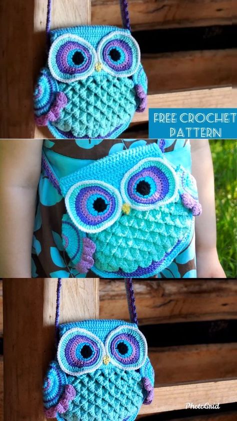 Owl Crochet Bag Pattern Free, Owl Purse Pattern Free, Crochet Owl Purse Free Pattern, Crochet Owl Bag Free Pattern, Crochet Owl Bag, Crochet Owl Purse, Corak Krusye, Owl Crochet Pattern Free, Minion Crochet Patterns