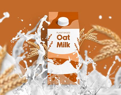 Oat Milk Packaging Design, Oat Milk Packaging, Milk Packaging, Advertising Product, Product Shoot, Flavored Milk, Dope Cartoon Art, Plant Based Milk, Vintage Graphic Design