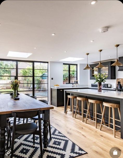 Kitchen Diner Extension, Living Room And Kitchen Design, Open Plan Kitchen Dining Living, Open Plan Kitchen Diner, Open Kitchen And Living Room, Kitchen And Dining Area, Open Plan Kitchen Dining, Open Plan Kitchen Living Room, Kitchen Dining Living